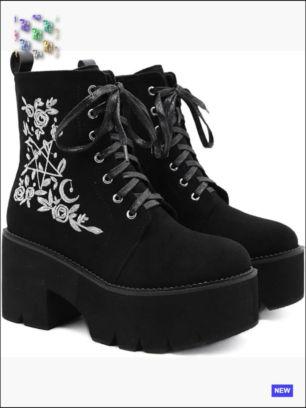 Chunky Platform Ankle Boots Lace Up Side Zipper Combat Punk Boots